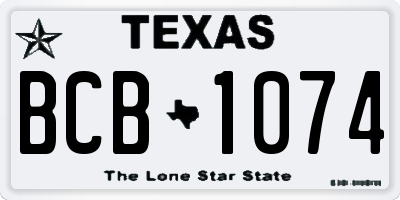TX license plate BCB1074