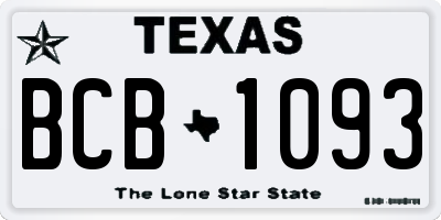 TX license plate BCB1093