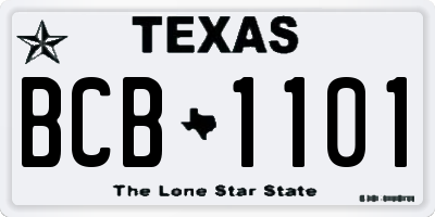 TX license plate BCB1101