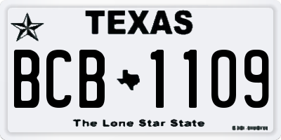 TX license plate BCB1109