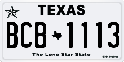 TX license plate BCB1113