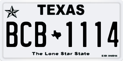 TX license plate BCB1114
