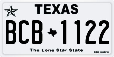 TX license plate BCB1122
