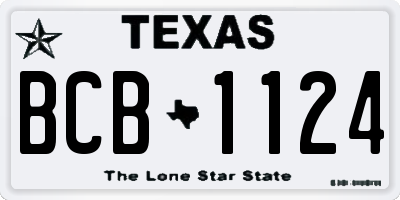 TX license plate BCB1124
