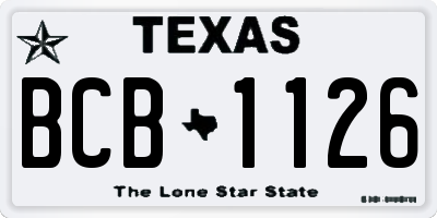 TX license plate BCB1126