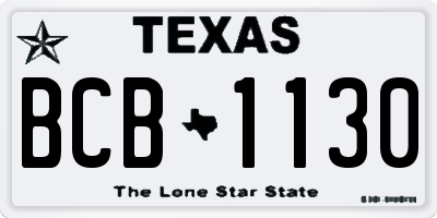 TX license plate BCB1130