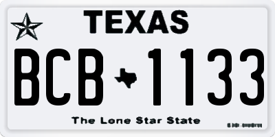 TX license plate BCB1133