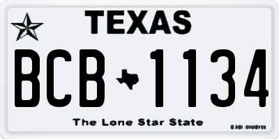 TX license plate BCB1134