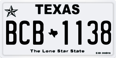 TX license plate BCB1138