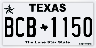 TX license plate BCB1150