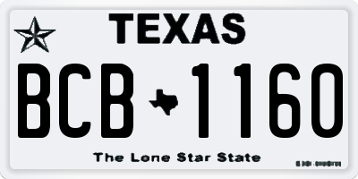 TX license plate BCB1160