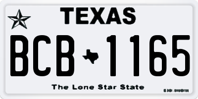 TX license plate BCB1165