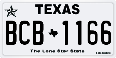 TX license plate BCB1166