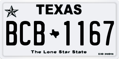 TX license plate BCB1167