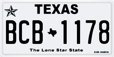 TX license plate BCB1178