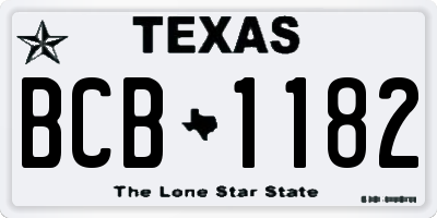 TX license plate BCB1182