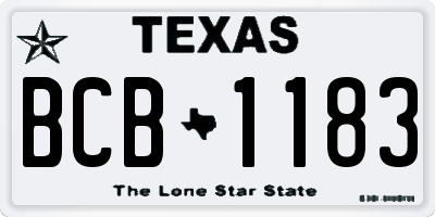 TX license plate BCB1183