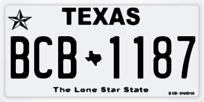 TX license plate BCB1187