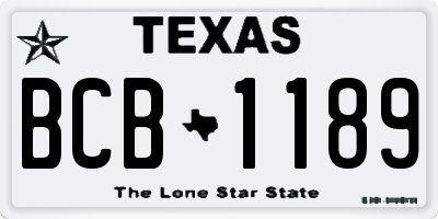 TX license plate BCB1189