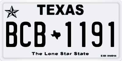 TX license plate BCB1191