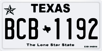 TX license plate BCB1192