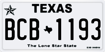 TX license plate BCB1193