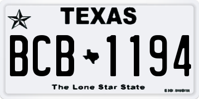 TX license plate BCB1194