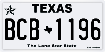 TX license plate BCB1196