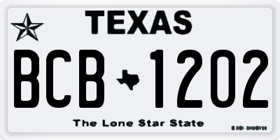 TX license plate BCB1202