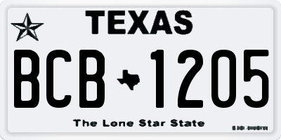 TX license plate BCB1205