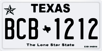 TX license plate BCB1212