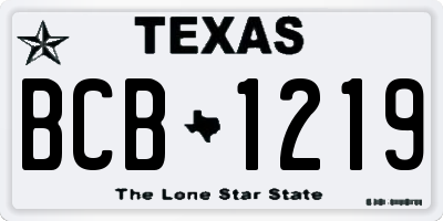 TX license plate BCB1219