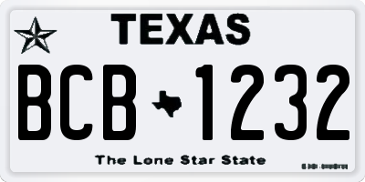 TX license plate BCB1232