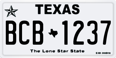 TX license plate BCB1237