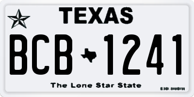 TX license plate BCB1241