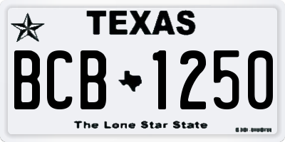 TX license plate BCB1250