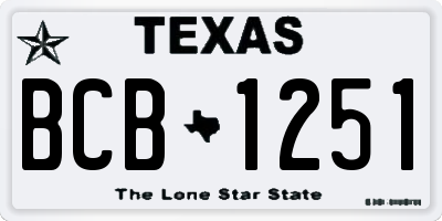 TX license plate BCB1251