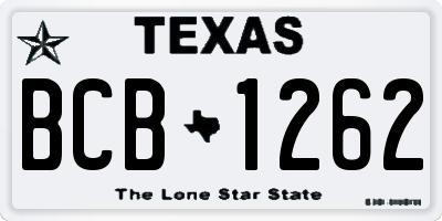 TX license plate BCB1262