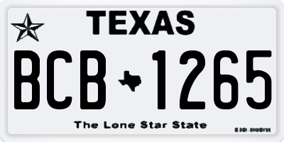 TX license plate BCB1265