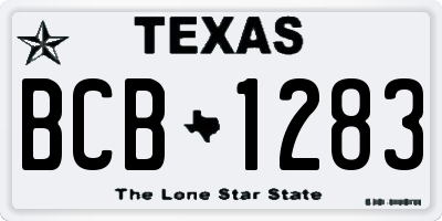 TX license plate BCB1283