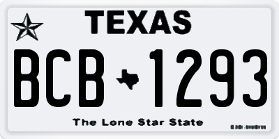 TX license plate BCB1293