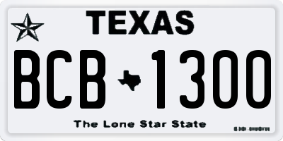 TX license plate BCB1300