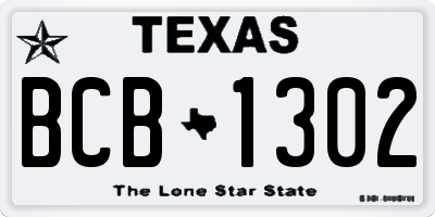 TX license plate BCB1302