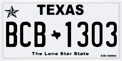 TX license plate BCB1303