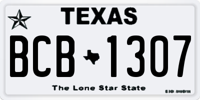 TX license plate BCB1307