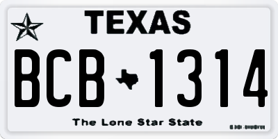 TX license plate BCB1314