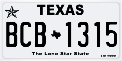 TX license plate BCB1315