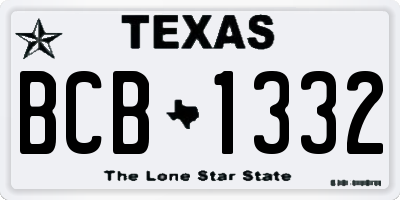 TX license plate BCB1332