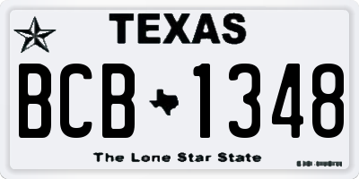 TX license plate BCB1348