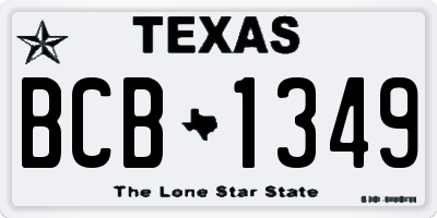 TX license plate BCB1349